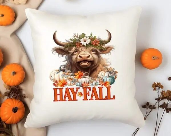 Highland Cow Pillow Cover For Fall