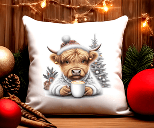 Highland Cow'S Cozy Christmas Pillow Covers