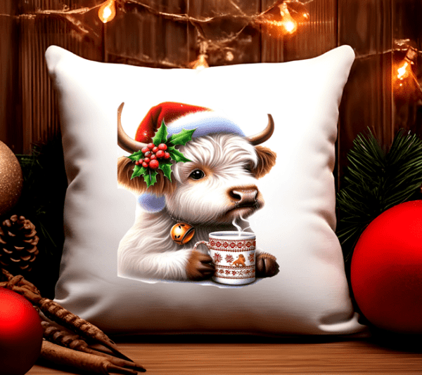 Highland Cow'S Cozy Christmas Pillow Covers