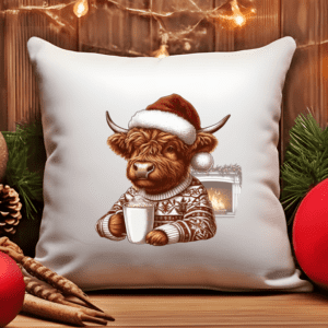 Highland Cow'S Cozy Christmas Pillow Covers