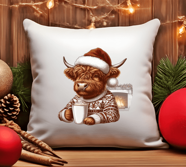 Highland Cow'S Cozy Christmas Pillow Covers