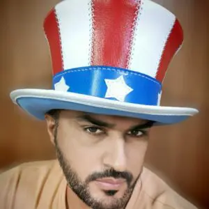 Uncle Sam American Flag Leather Top Hat