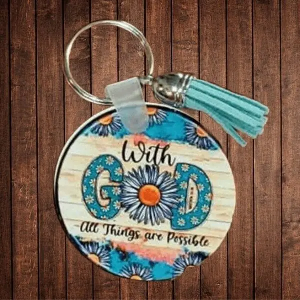 With God All Things Are Possible Keychain