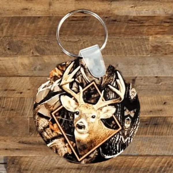 Mens Keyring With Big Buck Graphics