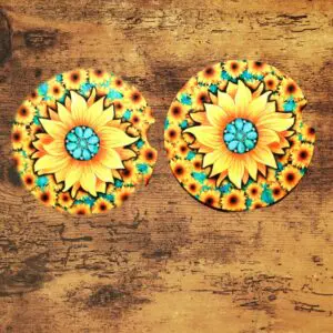 Sunflower Car Coaster Set