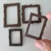 Authentic Dollhouse Miniature Brown Wooden Picture Frames- Set Of 4