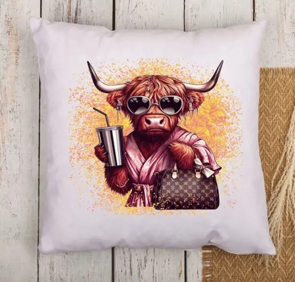 Highland Cow Accent Pillow