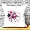 Pink Spider Pillow Cover