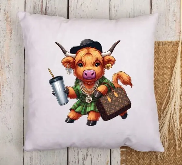 Highland Cow Accent Pillow