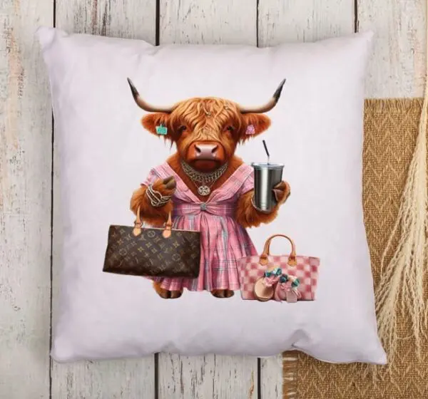 Highland Cow Accent Pillow