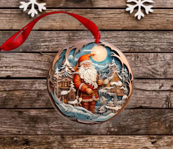 Ceramic Santa Ornaments