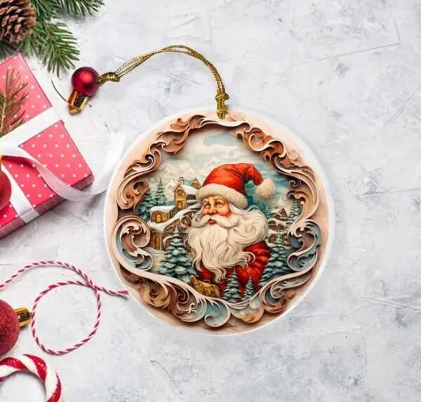 Ceramic Santa Ornaments