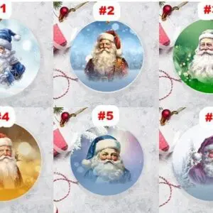 3-Inch Double-Sided Santa Ceramic Ornament