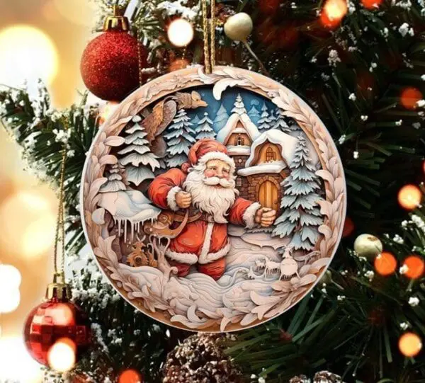 Ceramic Santa Ornaments