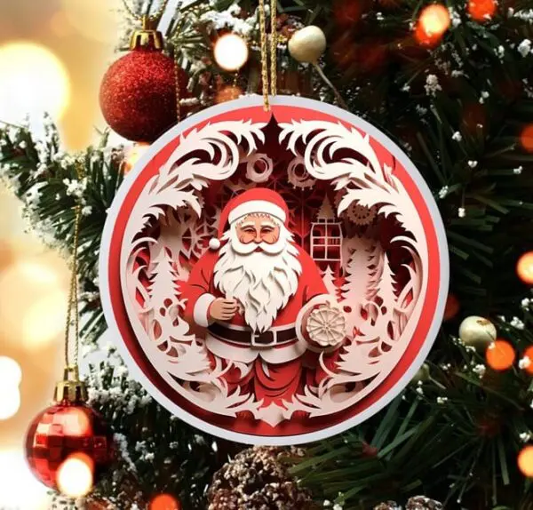 Ceramic Santa Ornaments