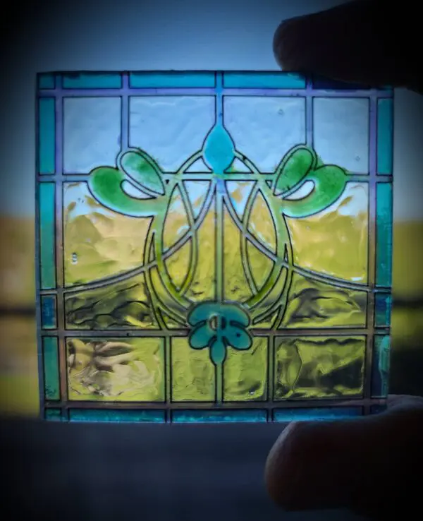 Beautiful Dollhouse Abstract Stained Glass Window