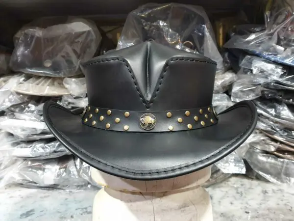 Buffalo Coin Rambler Cowboy Black Leather Hat