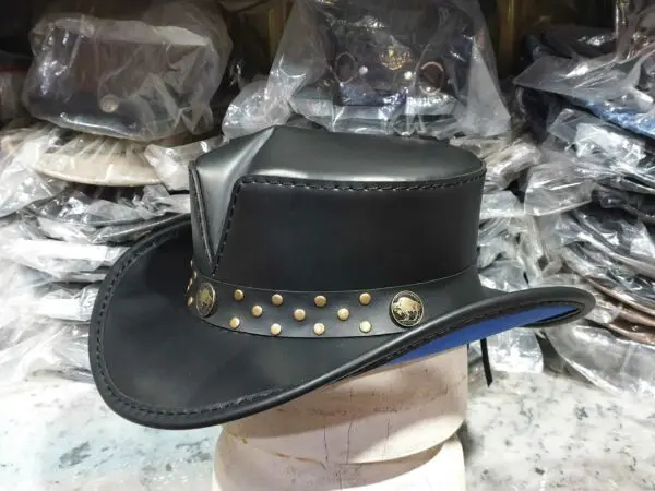 Buffalo Coin Rambler Cowboy Black Leather Hat