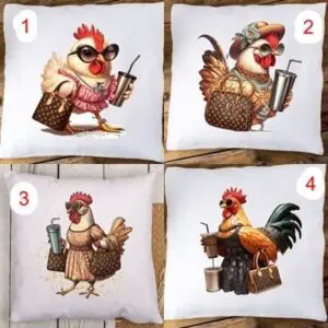 Chic Chicken Accent Pillow