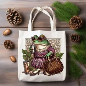 Frog Lady Canvas Tote