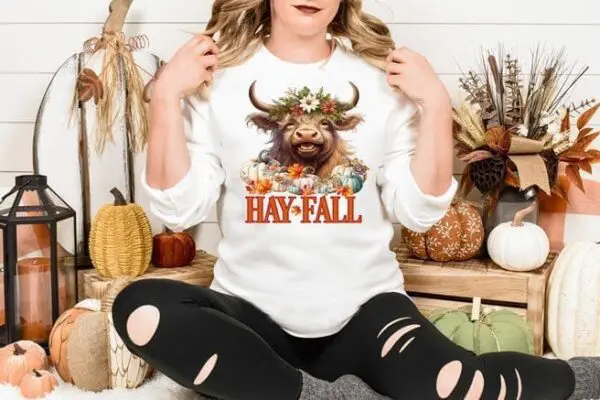 Hay Fall Highland Cow Sweatshirt