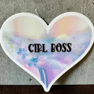 Girl Boss Heart Floral Stickers
