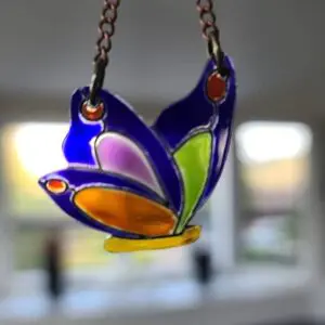 Gorgeous Butterfly Suncatcher Dollhouse Miniature Stained Glass