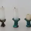 Candles With Metal Patina Accent