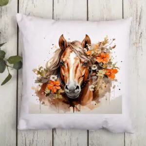 Horse-Themed Accent Pillow Cover