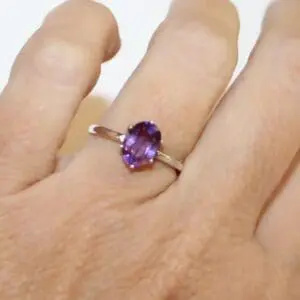 Amethyst Oval Gemstone Ring