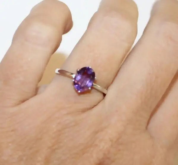 Amethyst Oval Gemstone Ring