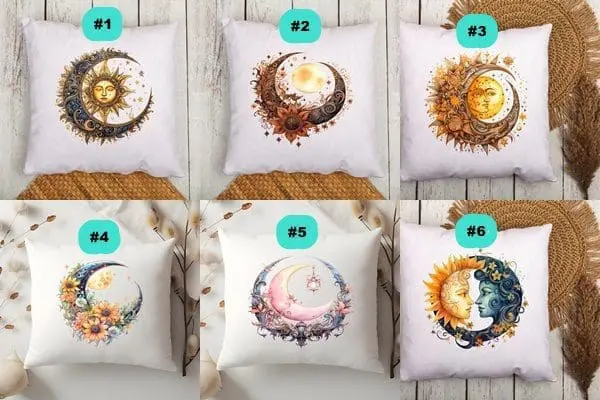 Boho Moon Accent Pillow Covers