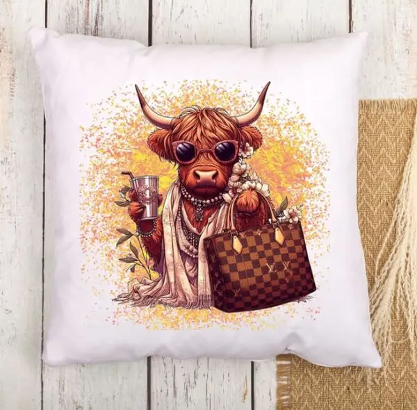 Highland Cow Accent Pillow