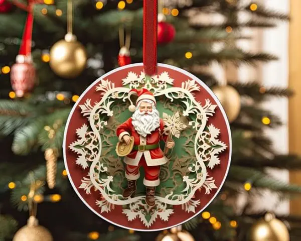 Ceramic Santa Ornaments