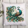 Peacock Accent Pillow Cover