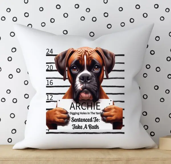 Boxer Mugshot Accent Pillow Cover