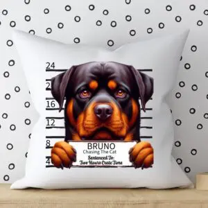 Personalized Rottweiler Mugshot Accent Pillow Cover