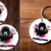 Poodle Mom Car Coasters And Keyring Bundle