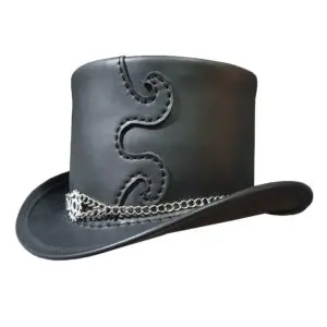 Steampunk Clock Gear Leather Top Hat