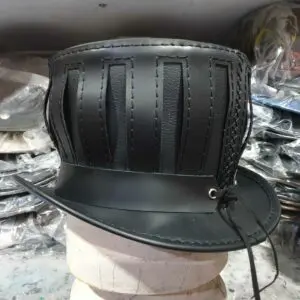 Steampunk Gothic Mad Hatter Leather Top Hat