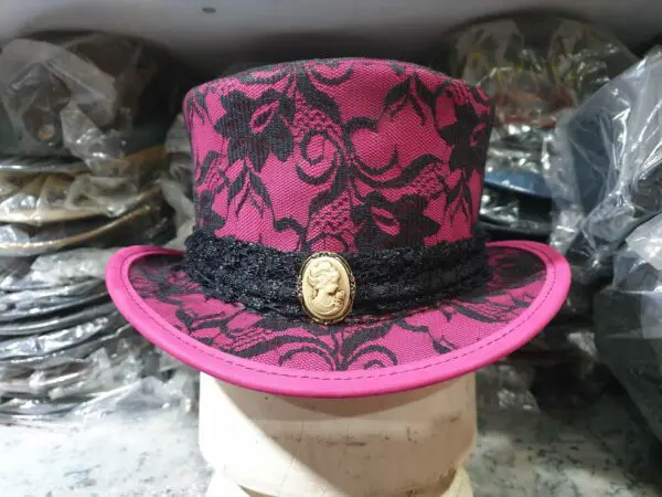 Steampunk Black Crusty Band Pink