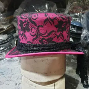 Steampunk Black Crusty Band Pink