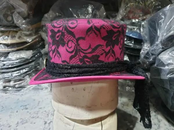 Steampunk Black Crusty Band Pink