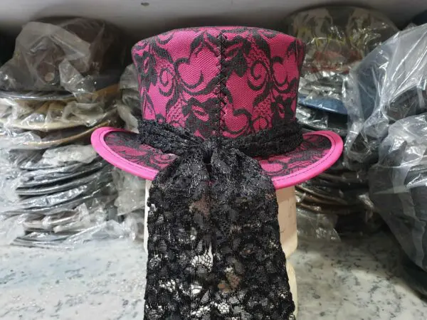 Steampunk Black Crusty Band Pink