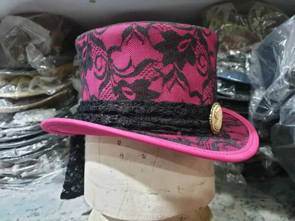 Steampunk Black Crusty Band Pink