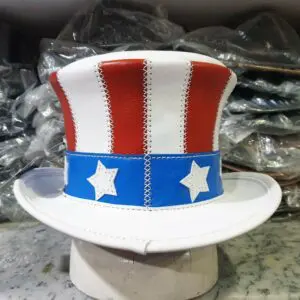 Uncle Sam American Flag Leather Top Hat