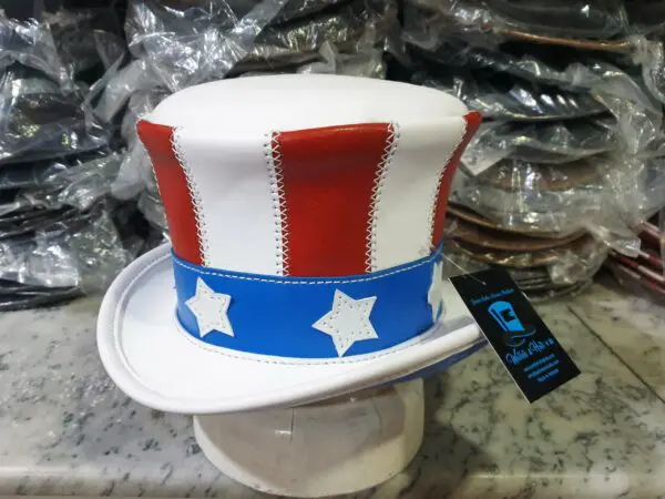 Uncle Sam American Flag Leather Top Hat