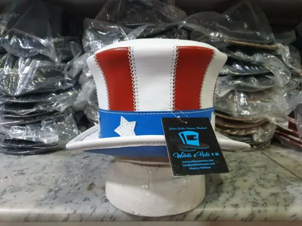 Uncle Sam American Flag Leather Top Hat