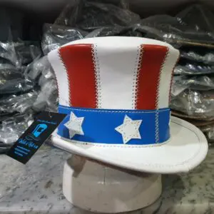 Uncle Sam American Flag Leather Top Hat