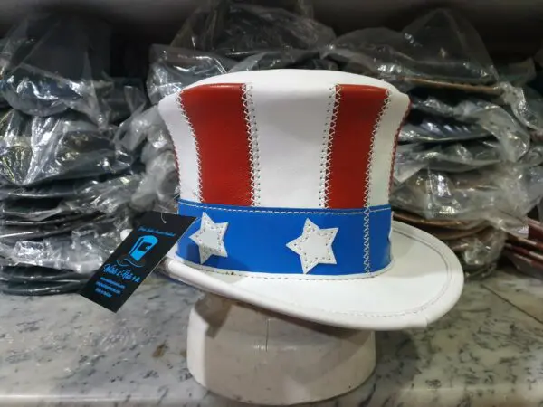 Uncle Sam American Flag Leather Top Hat